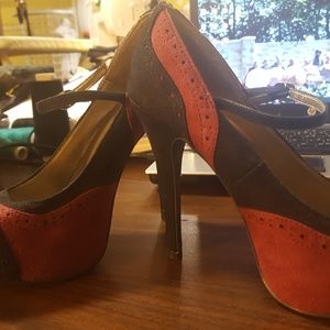 Burgundy and Black Mary Jane's